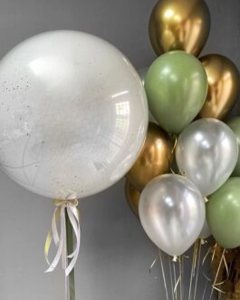 Воздушные шары с гелием «Нежная олива»